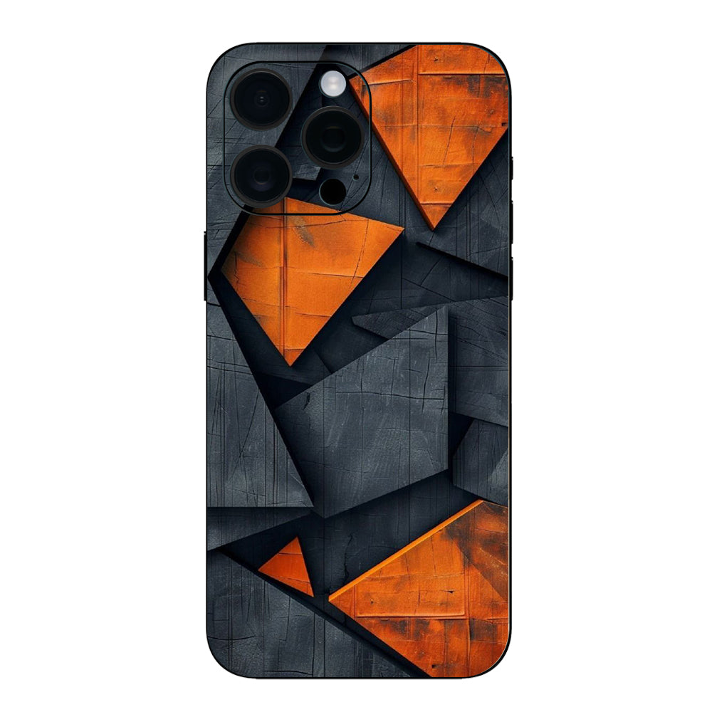 Abstract Black and Orange Phone Skin