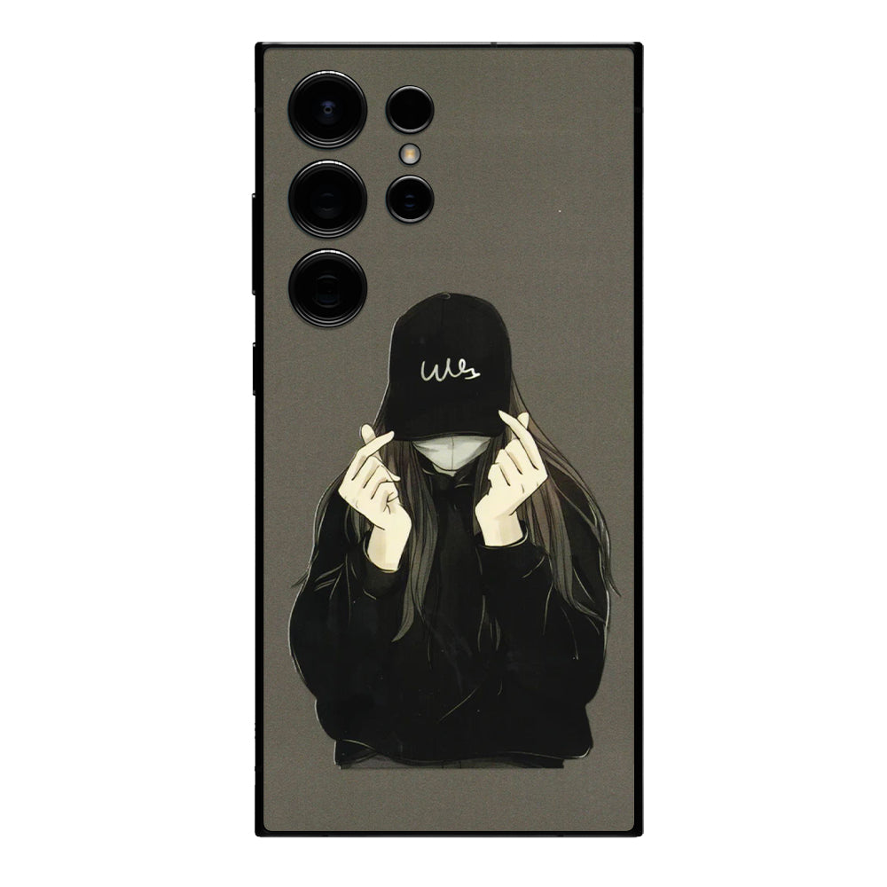 black cap girl Phone Skin