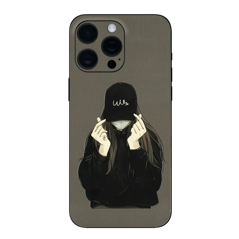 black cap girl Phone Skin